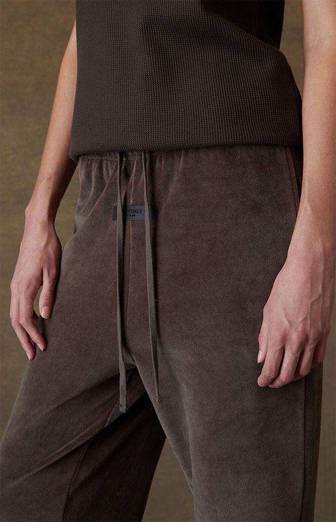 Women's Off Black Velour Sweatpants商品第5张图片规格展示