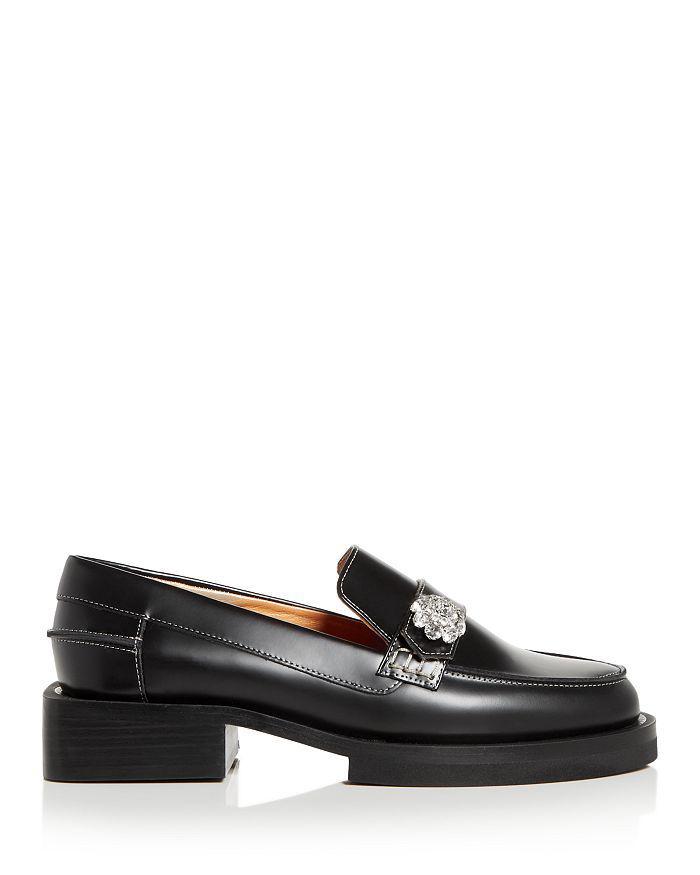 商品Ganni|Women's Embellished Moc Toe Loafers,价格¥2775,第4张图片详细描述