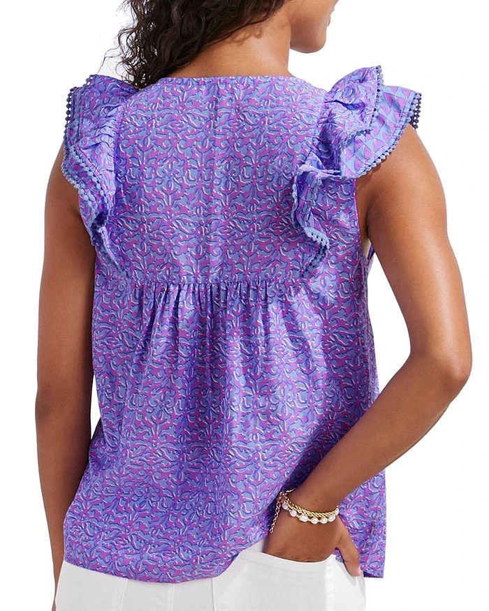 商品Vineyard Vines|Block Print Ruffle Sleeve Top,价格¥512,第2张图片详细描述