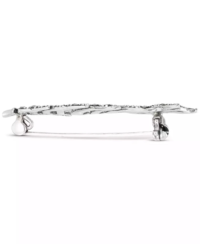 商品Macy's|Marcasite Feather Motif Fashion Pin in Sterling Silver,价格¥322,第3张图片详细描述