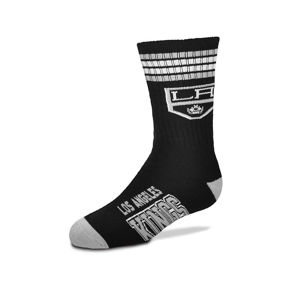 商品For Bare Feet|Boys and Girls Youth Los Angeles Kings 4-Stripe Deuce Quarter-Length Socks,价格¥112,第1张图片