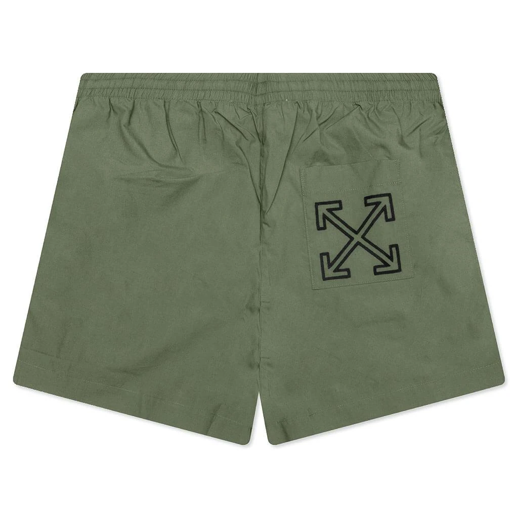 商品Off-White|Arrow Outline Pajama Shorts - Army Green,价格¥2515,第2张图片详细描述