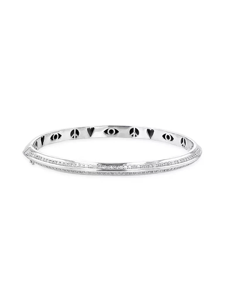 商品Sheryl Lowe|Sterling Silver &amp; 1 TCW Diamond Hinged Bangle,价格¥14589,第1张图片