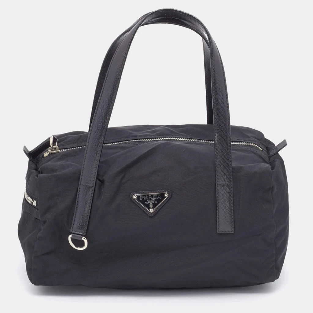 商品[二手商品] Prada|Prada Black Saffiano Leather And Nylon Duffel Bag,价格¥2713,第1张图片