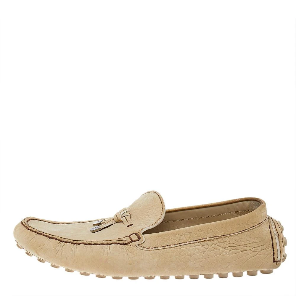商品[二手商品] Louis Vuitton|Louis Vuitton Light Yellow Leather Bow Slip On Loafers Size 42.5,价格¥1899,第2张图片详细描述