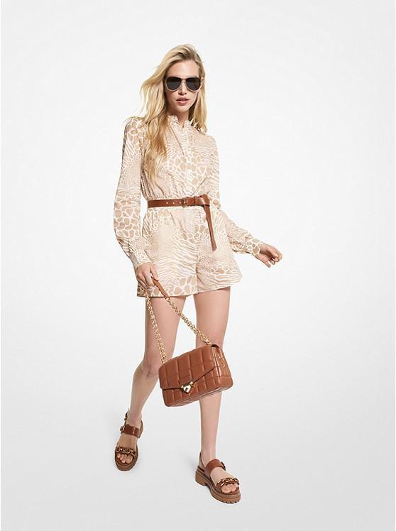 商品Michael Kors|Mixed Animal Print Cotton Lawn Romper,价格¥504,第1张图片