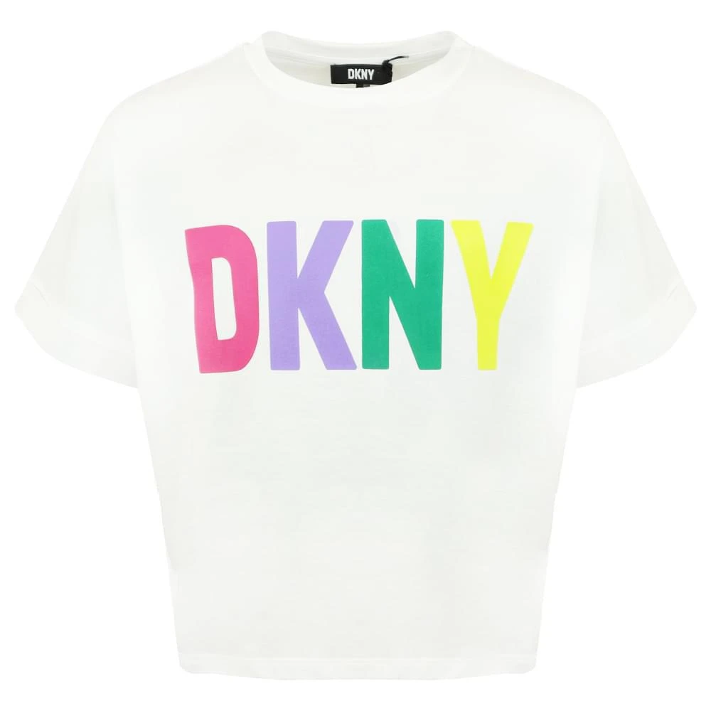 商品DKNY|Girls Boxy Fit White T Shirt,价格¥146,第1张图片