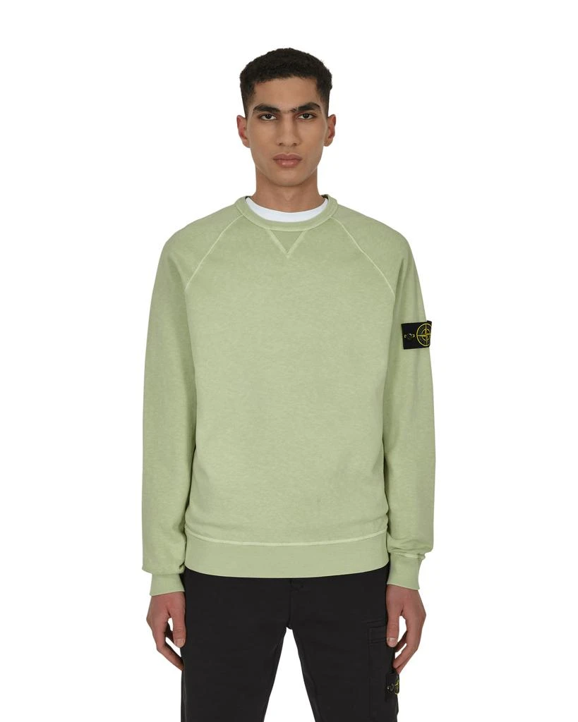 商品Stone Island|Garment Dyed 'OLD' Effect Crewneck Sweatshirt Green,价格¥1202,第1张图片