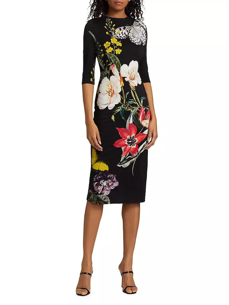 商品Alice + Olivia|Delora Floral Crewneck Midi-Dress,价格¥2944,第3张图片详细描述