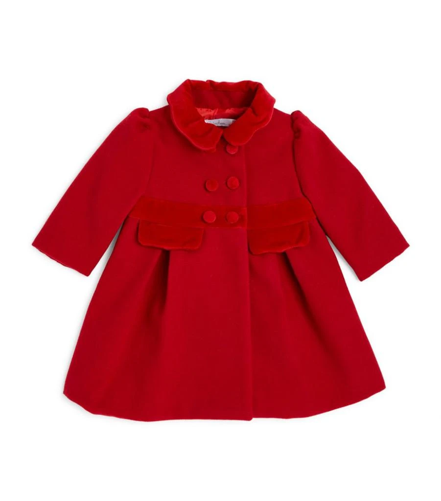 商品Patachou|Velvet-Trim Double-Breasted Coat (6-24 Months),价格¥726,第1张图片