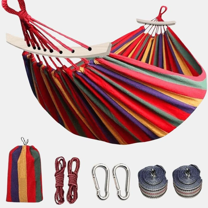 商品Vigor|Folding Double Hanging Nylon Wholesale Swing Portable Outdoor Camping Hammock Canvas Hammock Bed,价格¥202,第1张图片