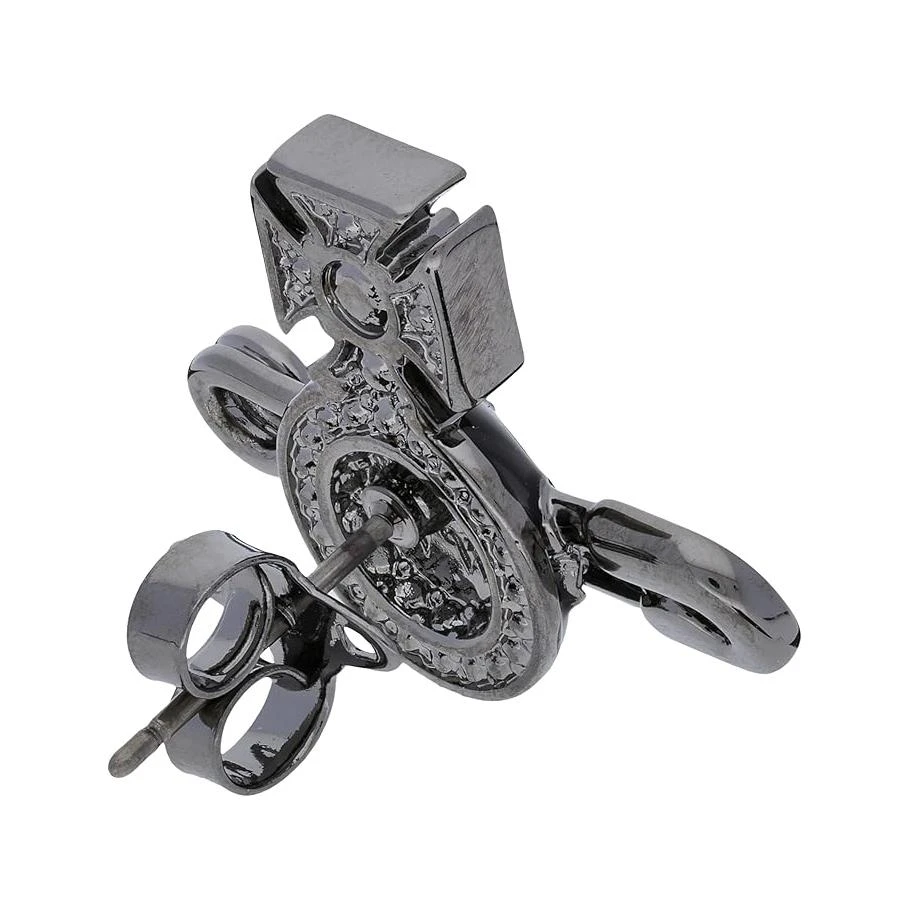 商品[国内直发] Vivienne Westwood|MAN. KITTY SINGLE STUD土星别针 黄铜 耳钉 男款 灰色,价格¥1181,第6张图片详细描述