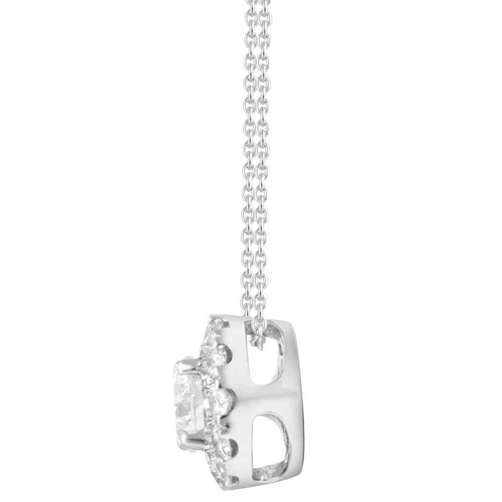 商品Macy's|Diamond Halo 18" Pendant Necklace (1/2 ct. t.w.) in 14k White Gold,价格¥6025,第4张图片详细描述