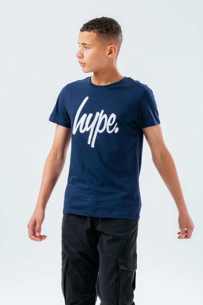 商品HYPE KIDS|HYPE UNISEX KIDS NAVY SCRIPT T-SHIRT,价格¥143,第1张图片