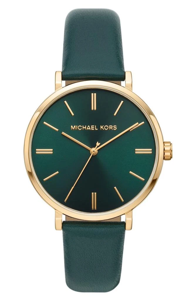商品Michael Kors|Addyson Leather Strap Watch, 40mm,价格¥676,第1张图片