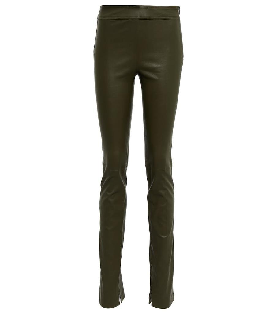 商品Helmut Lang|皮革高腰修身裤装,价格¥5766,第1张图片