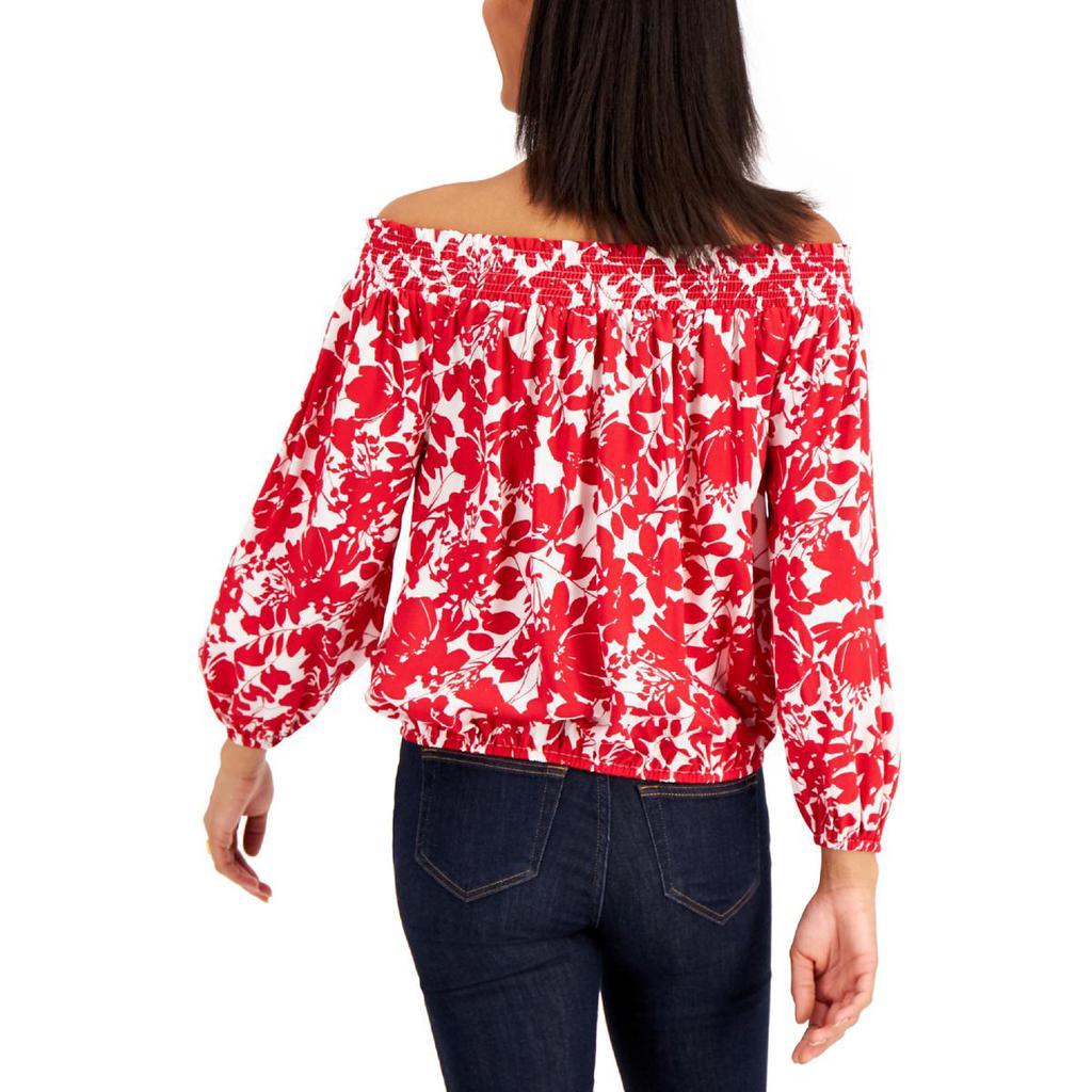 商品Tommy Hilfiger|Tommy Hilfiger Womens Floral Off The Shoulder Pullover Top,价格¥260,第4张图片详细描述