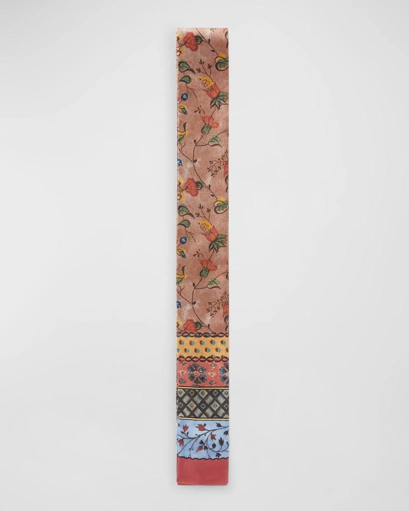 商品Loro Piana|Bolivian Garden Silk Twill Skinny Scarf,价格¥1881,第2张图片详细描述