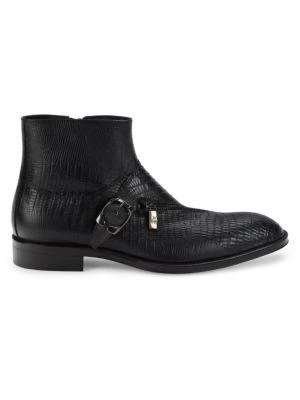 商品Jo Ghost|Lizard Embossed Leather Ankle Boots,价格¥1462,第1张图片