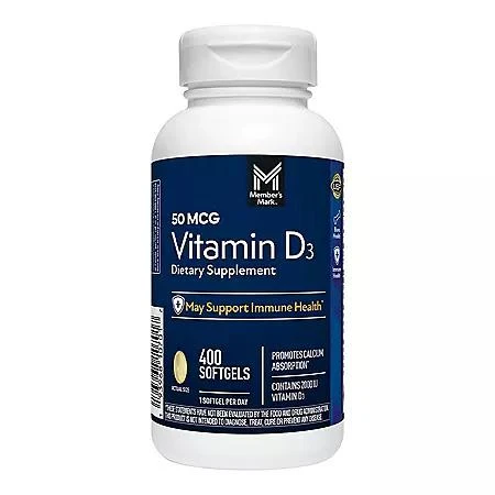 商品Member's Mark|Member's Mark Vitamin D3, 50 mcg, 400 ct.,价格¥59,第1张图片