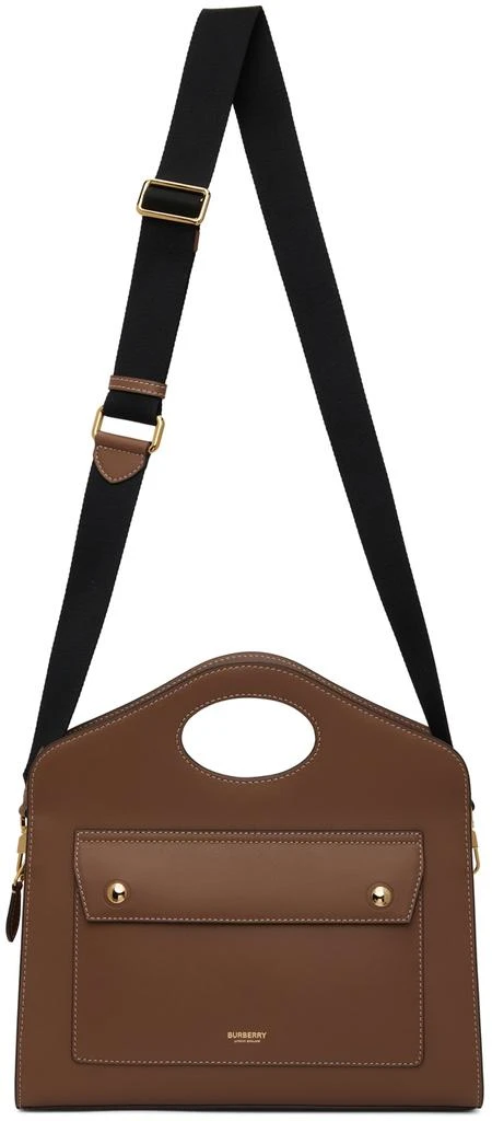 商品Burberry|Brown Topstitched Small Pocket Bag,价格¥16216,第1张图片