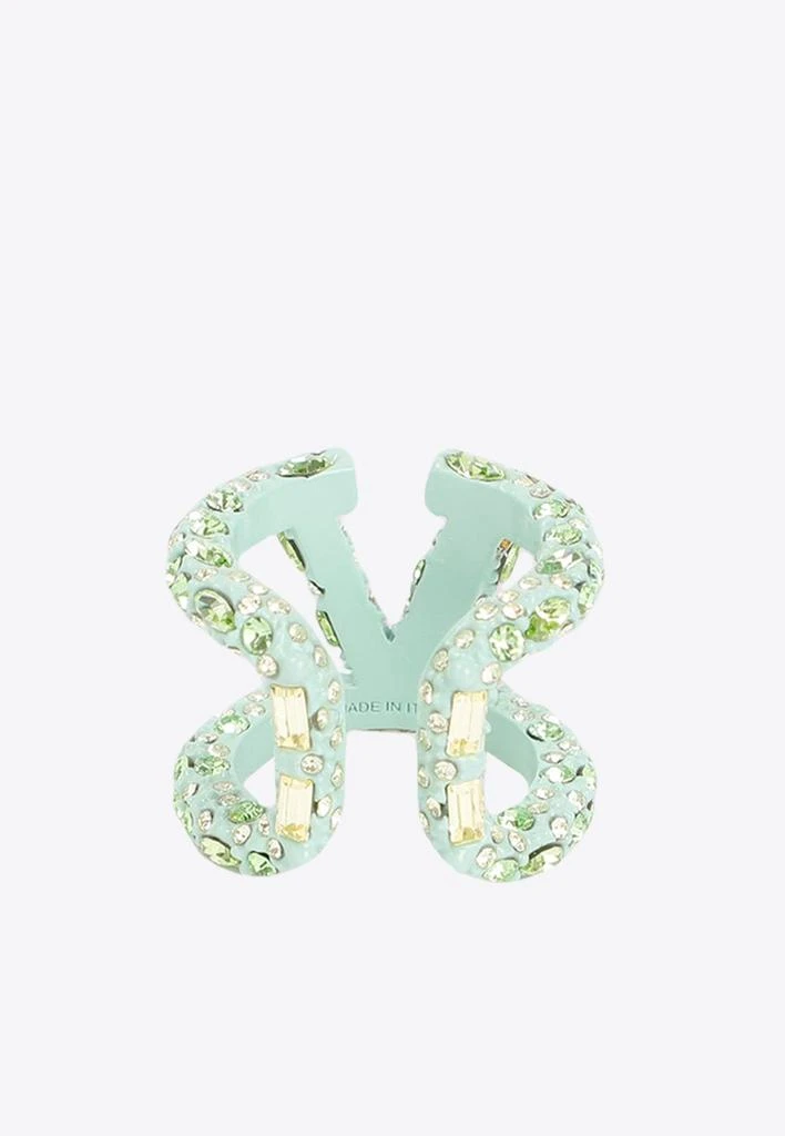 商品Valentino|Crystal Embellished VLogo Ring,价格¥2413,第2张图片详细描述