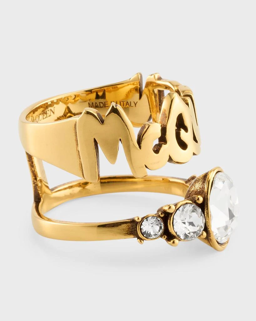 商品Alexander McQueen|Crystal Graffiti Logo Ring,价格¥3027,第3张图片详细描述