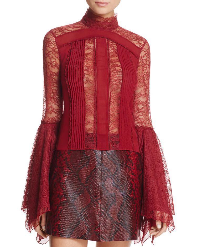 商品Alice + Olivia|Alice + Olivia Ivy Handkerchief-Sleeve Top,价格¥1322,第1张图片