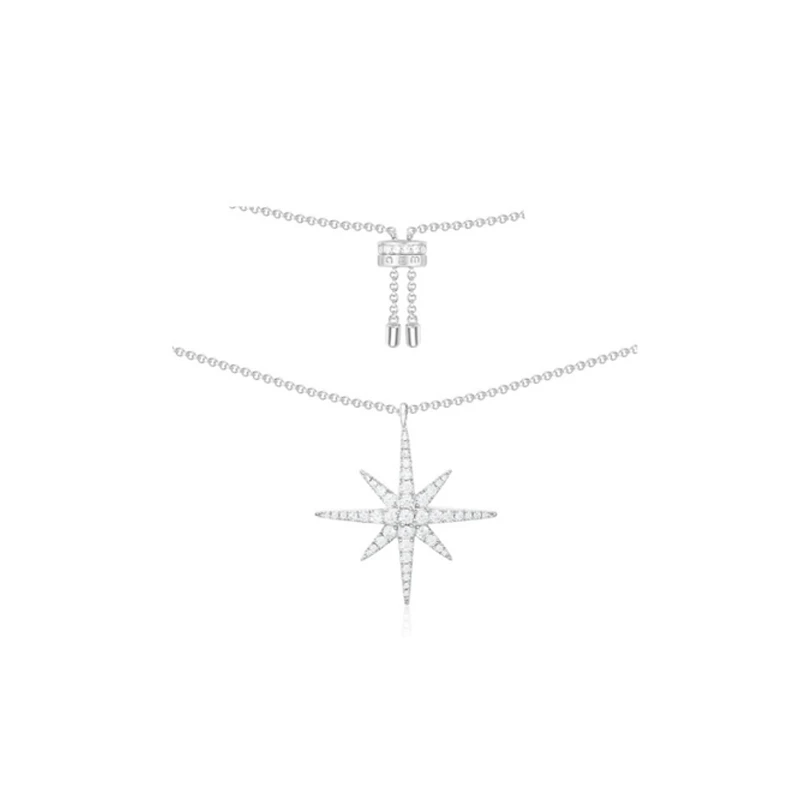 商品apm Monaco|APM Monaco六芒星项链流星锁骨链银色 AP9606OX 新年节日礼物 送礼好物 礼盒装,价格¥882,第1张图片
