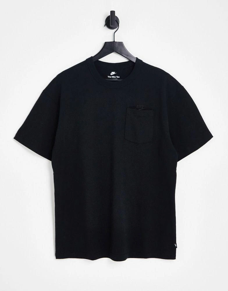 商品NIKE|Nike Premium Essentials oversized t-shirt with chest pocket in black,价格¥254,第1张图片