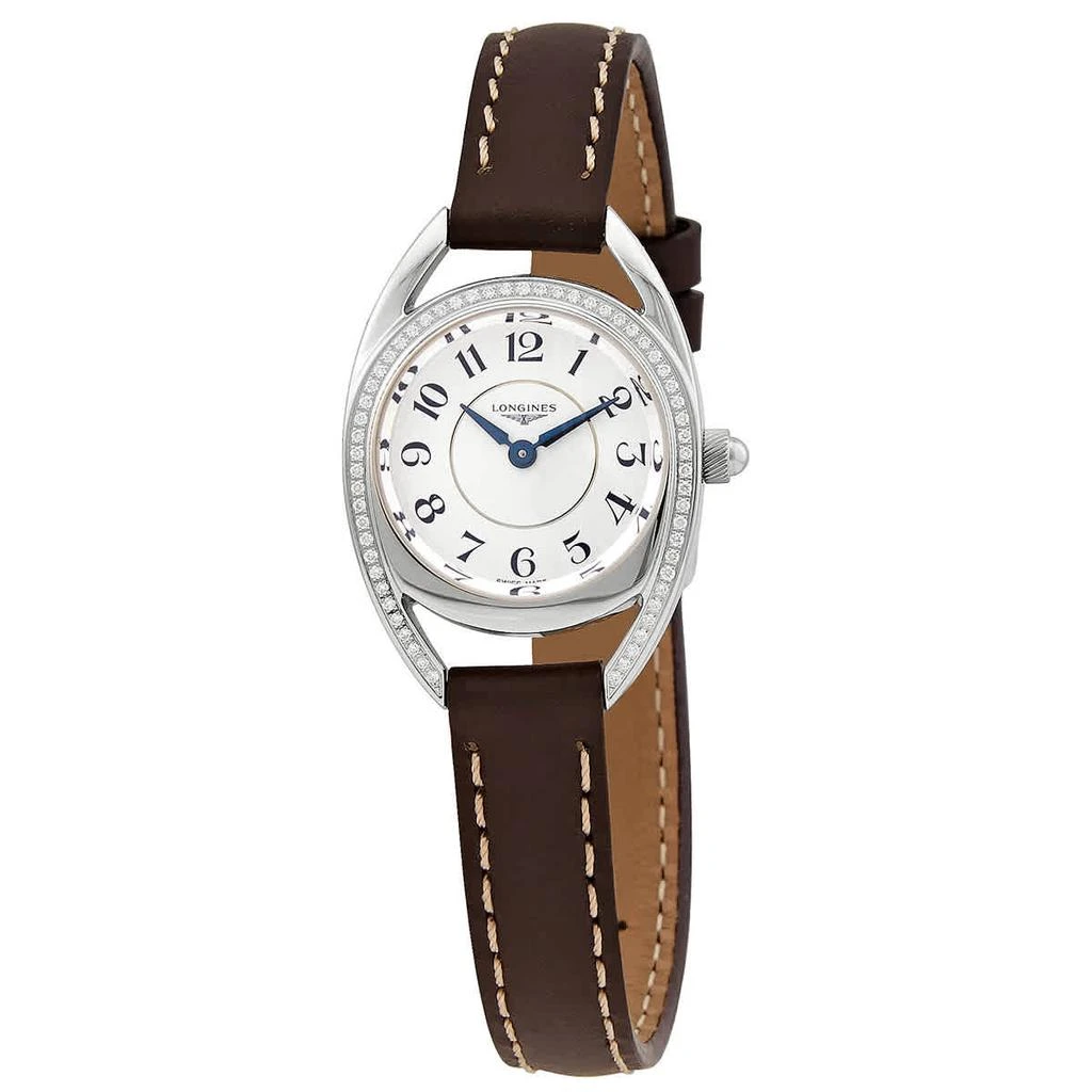 商品Longines|Equestrian Quartz Diamond White Dial Ladies Watch L6.135.0.73.2,价格¥8526,第1张图片