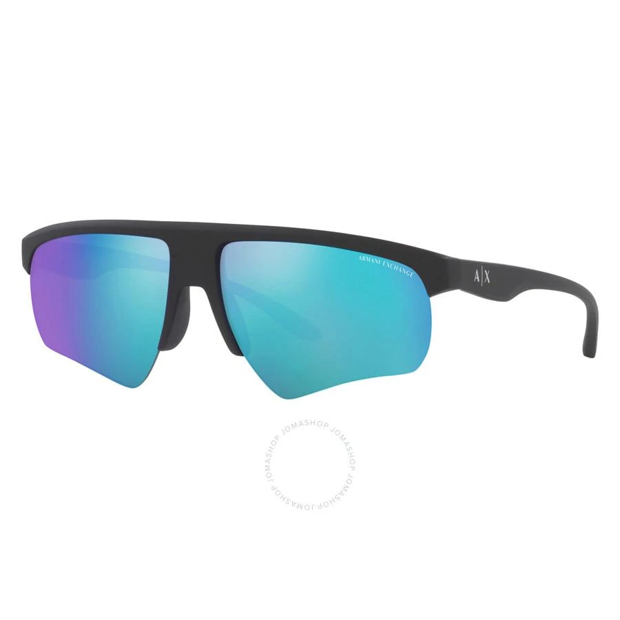 商品Armani Exchange|Green Mirrored Blue Sport Men's Sunglasses AX4123S 807825 62,价格¥224,第1张图片