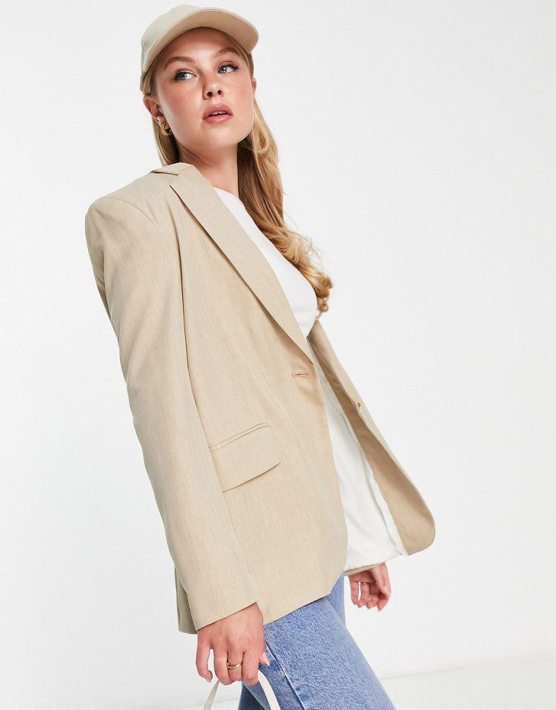 Bershka core oversized blazer in camel商品第4张图片规格展示