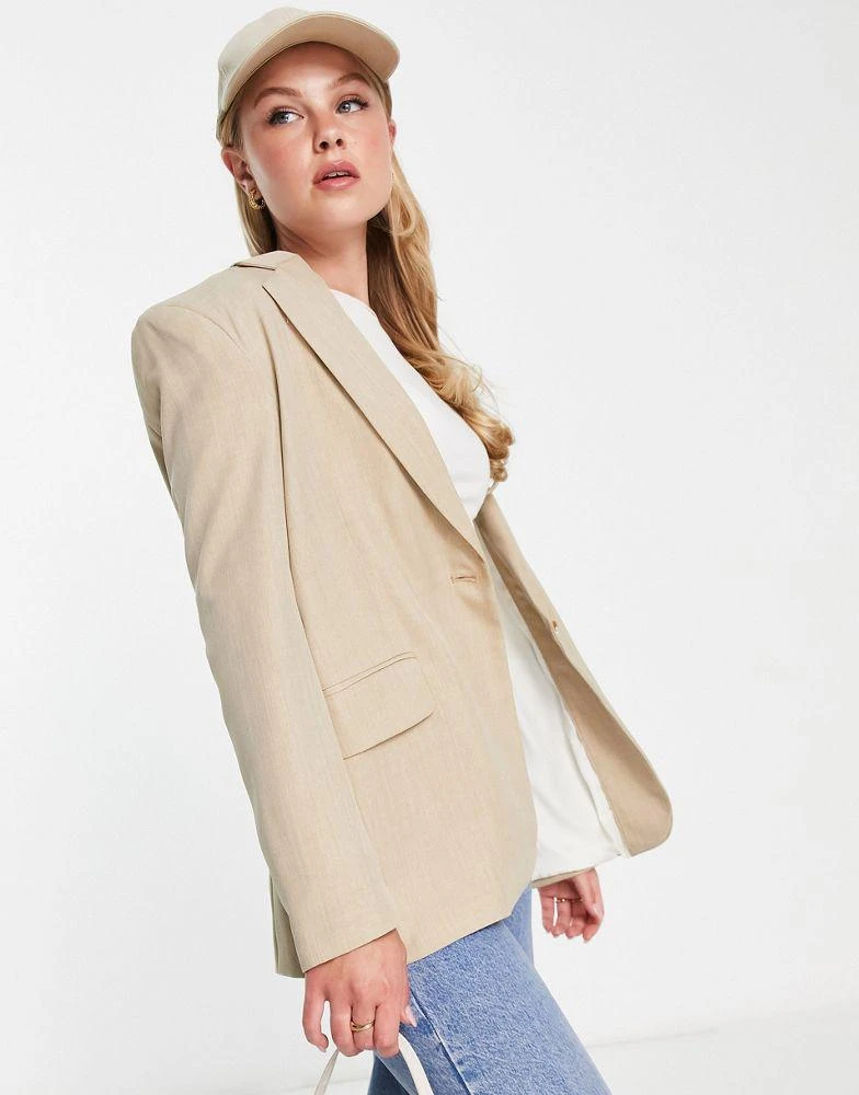 商品Bershka|Bershka core oversized blazer in camel,价格¥193,第4张图片详细描述