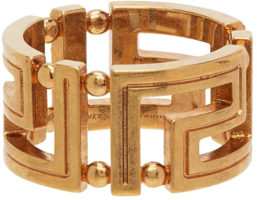 商品Versace|Gold Crystal Greca Ring,价格¥770,第1张图片