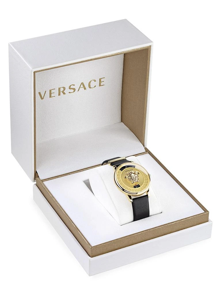 商品Versace|Medusa Icon IP Yellow Gold Leather Strap Watch,价格¥10454,第4张图片详细描述