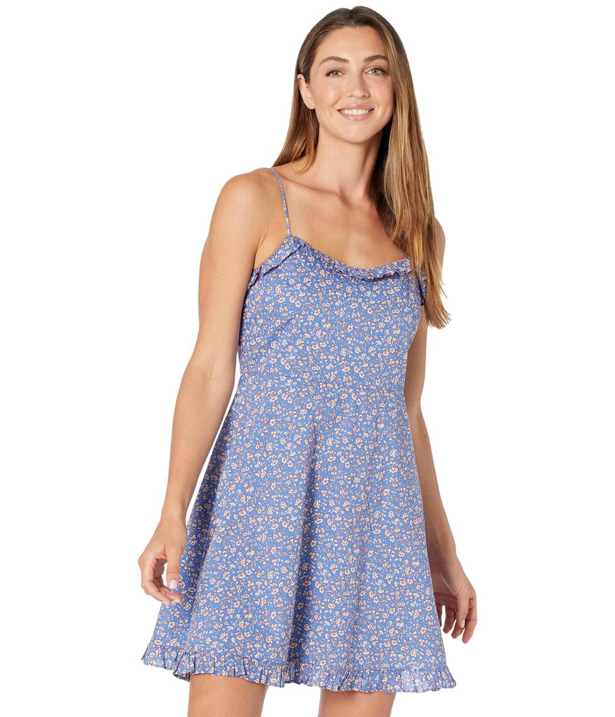 Cami Ruffle-Hem Mini Dress in Summer Vines商品第1张图片规格展示