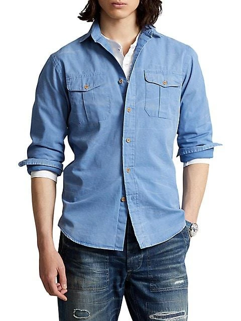 商品Ralph Lauren|Chino Long-Sleeve Sport Shirt,价格¥637,第3张图片详细描述