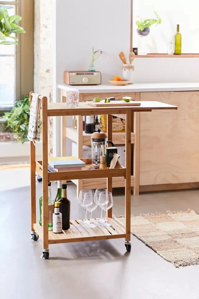 商品Urban Outfitters|Bamboo Rolling Kitchen Cart,价格¥1492,第1张图片