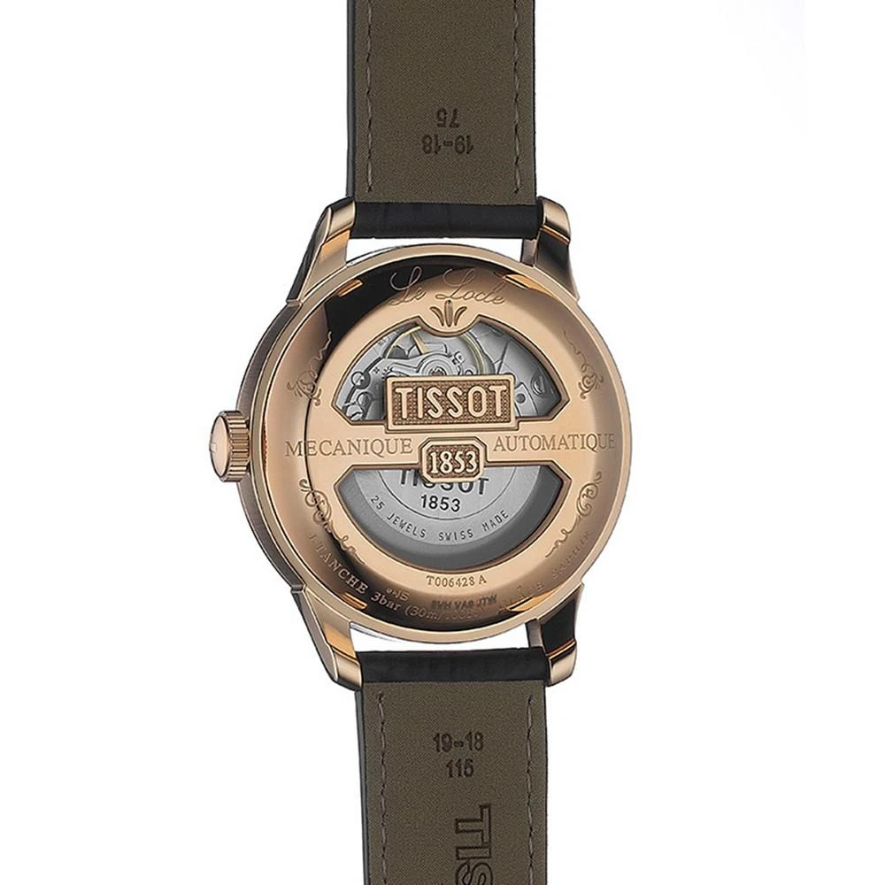 Men's Swiss Automatic Chronograph T-Classic Le Locle Black Leather Strap Watch 39mm 商品