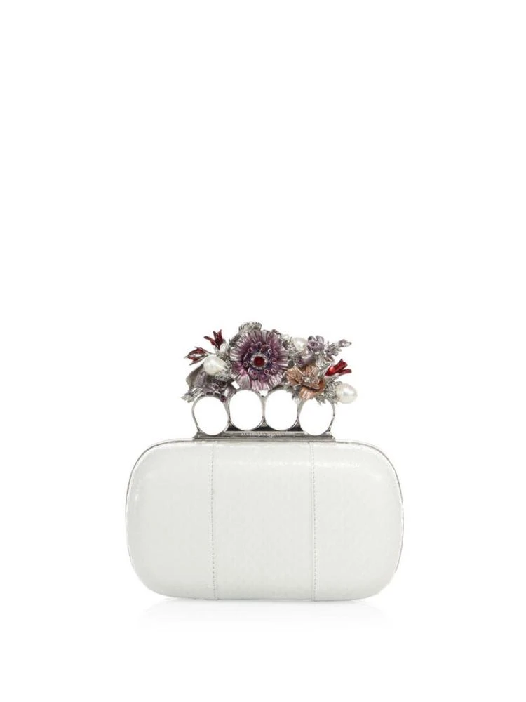 商品Alexander McQueen|Snakeskin Floral Knuckle Box Clutch,价格¥27738,第1张图片