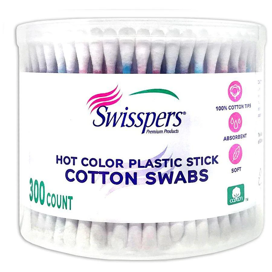 商品Swisspers|Color Plastic Stock Swabs in Round,价格¥17,第1张图片