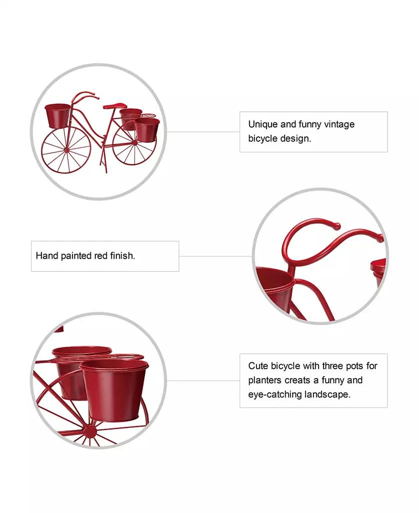 商品Glitzhome|Oversized Metal Bicycle Plant Stand,价格¥754,第4张图片详细描述