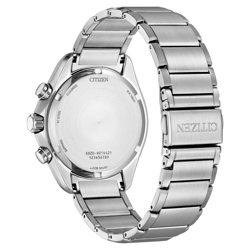 商品Citizen|Men's Chronograph Eco-Drive Sport Luxury Stainless Steel Bracelet Watch 43mm,价格¥2219,第3张图片详细描述