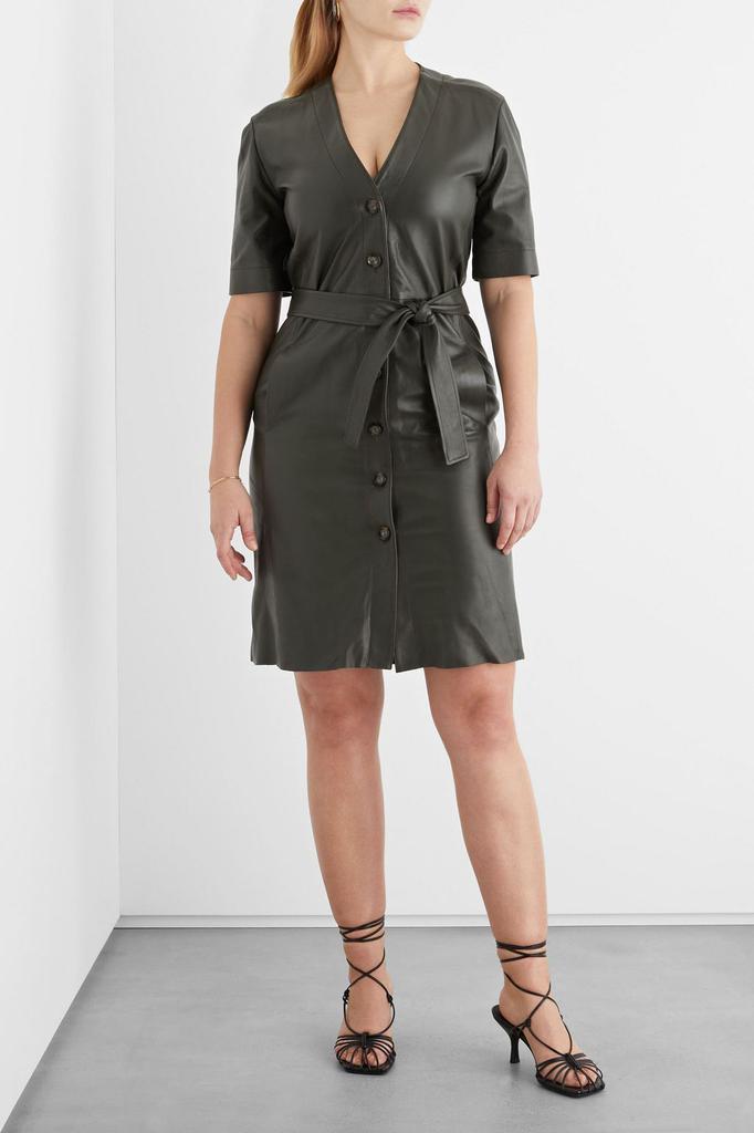 商品IRIS & INK|Andrée belted leather dress,价格¥2426,第4张图片详细描述