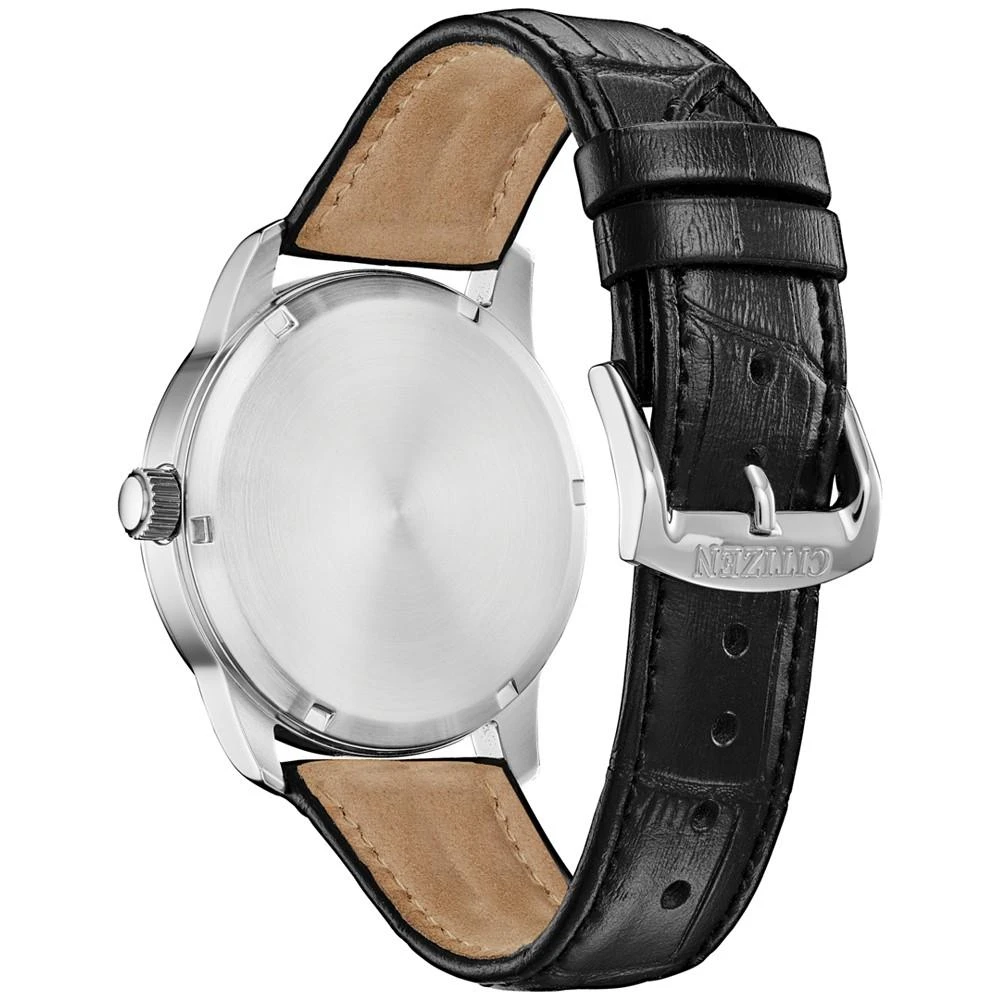 商品Citizen|Eco-Drive Men's Black Leather Strap Watch 42mm,价格¥1028,第3张图片详细描述