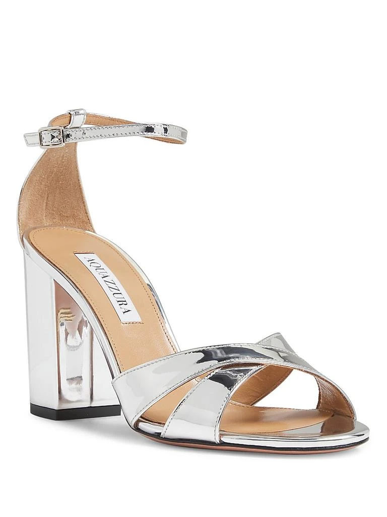 商品Aquazzura|Divine 85MM Metallic Block-Heel Sandals,价格¥6199,第2张图片详细描述
