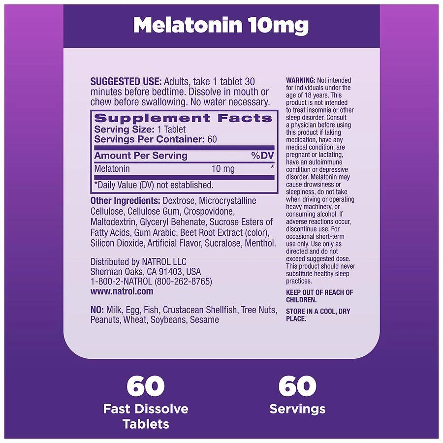 Melatonin 10 mg Fast Dissolve Tablets Strawberry 商品