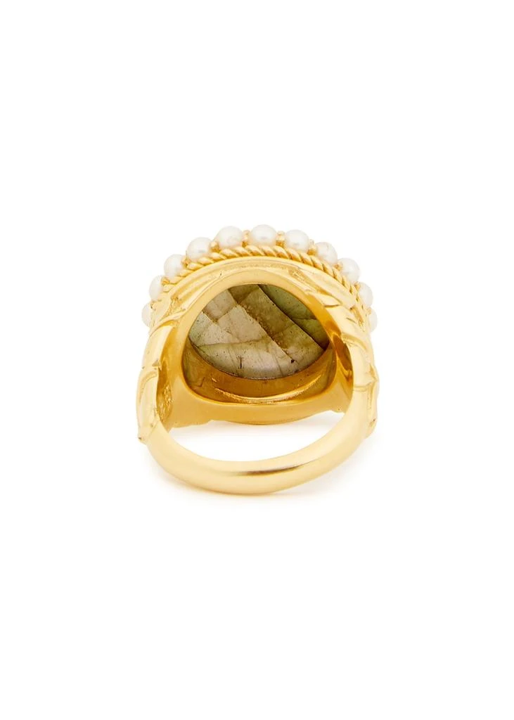 商品Missoma|X Harris Reed Labradorite 18kt gold-plated ring,价格¥1709,第3张图片详细描述