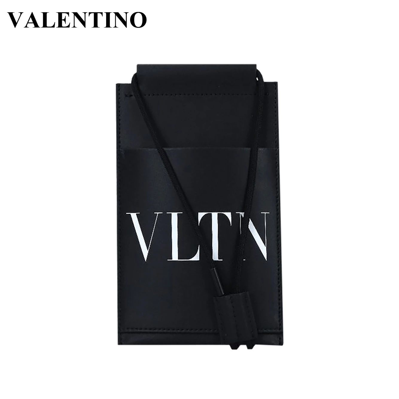 商品Valentino|VALENTINO 男士黑色皮革手机包 XY2P0T13-LVN-0NO,价格¥2103,第1张图片
